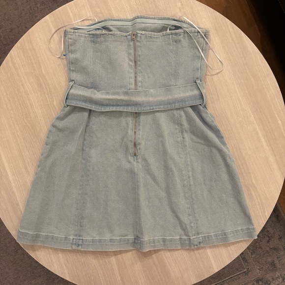 Amanda Uprichard Fae Denim Strapless Mini Dress size S - Picture 5 of 16